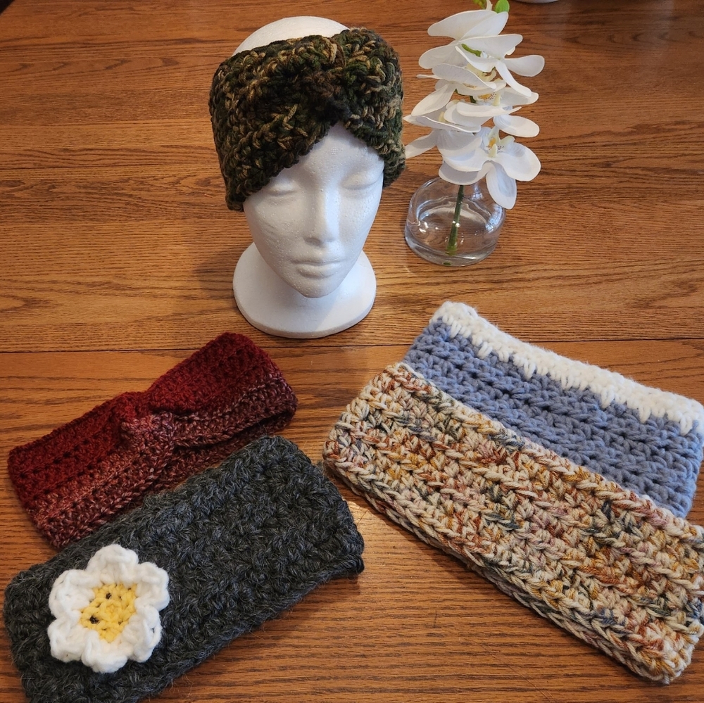 Handmade Crocheted hats and ear warmers